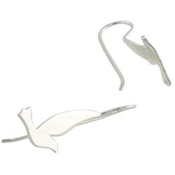 NOVICA .925 Sterling Silver Brushed Satin Finish Drop Hook Earrings Friendly Doves