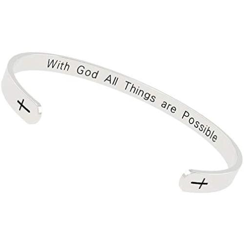 Angemiel Bracelets for Women Inspirational Gifts for Women Girls Men Birthday Cuff Bangle Love Bracelet Friendship Personalized Mantra Jewelry Come Gift Box