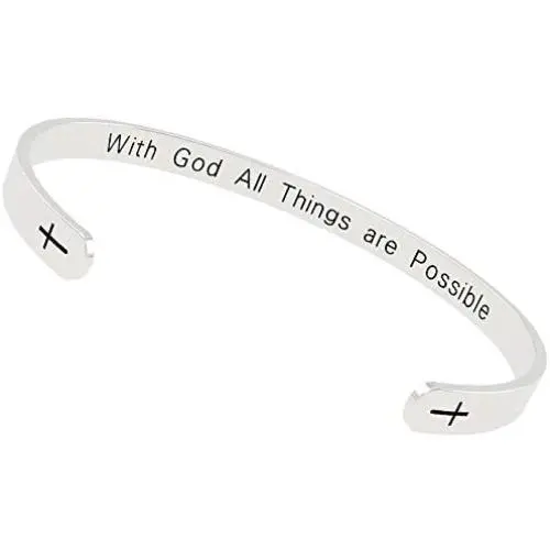 Angemiel Bracelets for Women Inspirational Gifts for Women Girls Men Birthday Cuff Bangle Love Bracelet Friendship Personalized Mantra Jewelry Come Gift Box