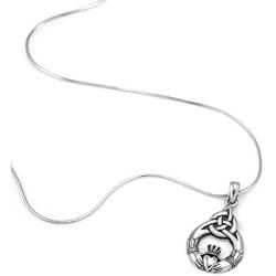 SUVANI Sterling Silver 20 mm Celtic Knot Claddagh Friendship Endless Love Symbol Pendant Necklace 18