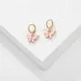 Butterfly Huggie Hoop Earrings Necklaces Set for Girl Dainty Acrylic Butterfly Aesthetic Cute Jewelry Earring Necklace Gold Plated Hypoallergen Earrings