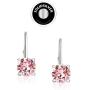 SolidSilver - Sterling Silver 6mm Round Solitaire Leverback Earring Made with Genuine Swarovski Crystal | Sterling Silver, Yellow & Rose Gold Dipped