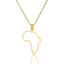 Stainless Steel Hollow Out Africa Map Motherland Pendant Necklace one Heart in Map State Jewelry