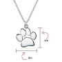 Dainty Dog Cat Pet Kitten Puppy Paw Print Pendant Necklace Animal Jewelry For Women Teen Polished Rose Yellow Gold Plated 925 Sterling Silver