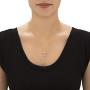 14K Yellow Gold-Plated Genuine Diamond Accent Wrapped Cross Earring and Necklace Set 18''-20''