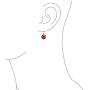 Bali Balinese Style Filigree Leverback Semi Precious Gemstones Flat Round Circle Disc Dangle Drops Earrings For Women 925 Sterling Silver