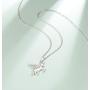 FANCIME Sterling Silver Flying Horse Unicorn Pendant Necklace CZ Cubic Zirconia Angel Wing Necklace Fine Dinty Animals Jewelry for Mom Women Teen Girls,16+ 2'' Extender