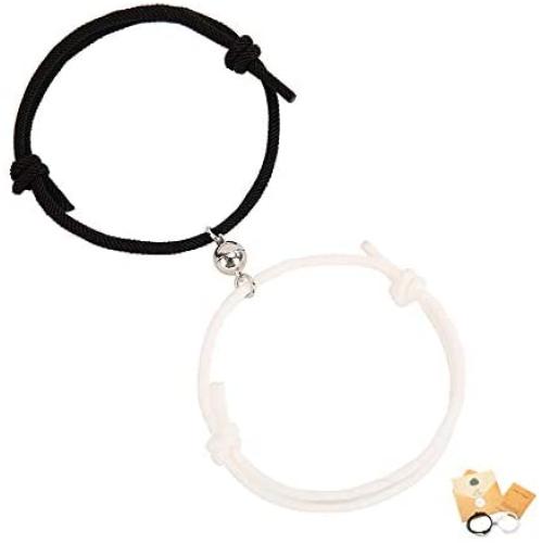 EXGOX Couples Bracelets Magnetic Mutual Attraction Matching Relationship Rope Adjustable Bracelets for Women Men Boyfriend Girlfirend Lover Him Her Bestfriend 2 PCS