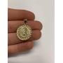 Ice on Fire Jewelry 10k Solid Two Tone White and Yellow Gold Jesus Head Pendant, Diamond Cut Finish Religious Prayer Medal