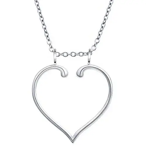 S925 Sterling Silver Jewelry Open Heart Pendant Ring Holder Necklace Wedding Engagement Anniversary Infinity Love Gift for Her, Wife, Girlfriend, Fiancee S925 Sterling Silver Jewelry Open Heart Pendant Ring Holder Necklace Wedding Engagement Anniversary Infinity Love Gift for Her, Wife, Girlfriend, Fiancee