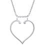 S925 Sterling Silver Jewelry Open Heart Pendant Ring Holder Necklace Wedding Engagement Anniversary Infinity Love Gift for Her, Wife, Girlfriend, Fiancee