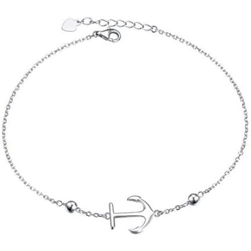 S925 Sterling Silver Anklet for Women Girl Boho Beach Charm Adjustable Foot Ankle Bracelet Jewelry Birthday Gift