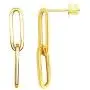 Prism Jewel Paper Clip 14k Yellow Gold Plated Silver Dangling Chain Link Earrings Prism Jewel Paper Clip 14k Yellow Gold Plated Silver Dangling Chain Link Earrings