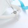 Besilver Irish Celtic Knot Cross Necklace 925 Sterling Silver Infinity Celtick Jesus Cross Pendant Necklace Women Men Heart Rose Cross Necklace Religious Jewelry for Wife Girlfriend