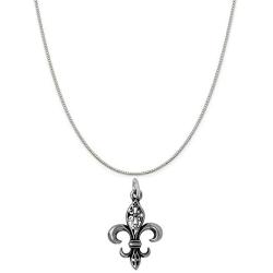 Raposa Elegance Sterling Silver Filigree Fleur De Lis Charm Necklace (16'', 18'' or 20'' Chain)