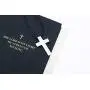 VNOX Stainless Steel Simple Cross Pendant Necklace Polished for Men Jesus Christ Lord Prayer,Nylon Rope 24''-25.6''