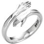 LMCIEZR 925 Sterling Silver Ring Womens Dress Girl Silver Hug Hand Open Ring Jewelry Lady (Unisex)