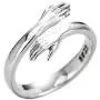 LMCIEZR 925 Sterling Silver Ring Womens Dress Girl Silver Hug Hand Open Ring Jewelry Lady (Unisex)