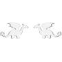 Cute Dinosaurs Earrings Stud for Women Girls Men 925 Sterling Silver Hypoallergenic Tiny Dragon Brontosaurus Animal Cartilage Tragus Polished Fashion Punk Jewelry Dainty Gifts for Friends