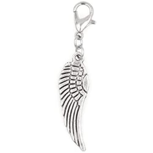 Its All About...You! Large Angel Wing Clip on Charm Perfect for Necklaces and Bracelets 98V