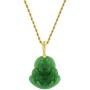 Smiling Laughing Buddha Green Jade Pendant Necklace Rope Chain Genuine Certified Grade A Jadeite Jade Hand Crafted, Jade Neckalce, 14k Gold Filled Buddha necklace, Jade Medallion