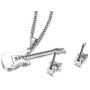 MPRAINBOW Guitar Music Player Stainless Steel Lover Pendant Necklace Jazz Jewelry for Men Women