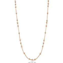 Miabella 18K Yellow or Rose Gold Plated Italian Beaded Ball Rosary Long Wrap Layering Station Chain Necklace for Women, 60''