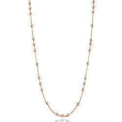 Miabella 18K Yellow or Rose Gold Plated Italian Beaded Ball Rosary Long Wrap Layering Station Chain Necklace for Women, 60''