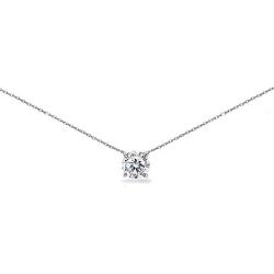 Sterling Silver Clear Solitaire Choker Necklace set with Swarovski Crystals