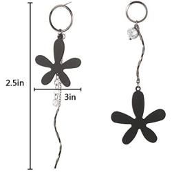 BBL CZ Cubic Zirconia Earrings Metal Flower Shaped Jewelry Long Asymmetry Tassel Dangle Drop Needles Earrings for Women Hypoallergenic Shiny Teardrop Earrings with Gift Box