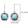 YoTreasure 1.30'' Larimar Dangle Earrings Solid 925 Sterling Silver Jewelry