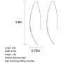 Curved Cut Threader Earrings-Simple Lightweight Open Wire Needle Drop Dangle Bead Threader Earrings