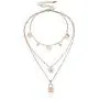 Layered Padlock Lock Pendant Necklaces Vintage Peach Heart Link Chain Butterfly Cubic Zirconia Rose Flower Tag Dainty Choker for Women Men Girls Punk Jewelry