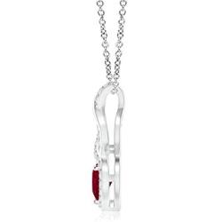 Ruby Infinity Heart Pendant with Diamonds in Silver (4mm Ruby)