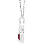 Ruby Infinity Heart Pendant with Diamonds in Silver (4mm Ruby)
