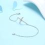 YZSFMZGE Cross Bracelet for Women 925 Sterling Silver Adjustable Bracelet
