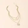 Gold Layered Pendant Long Necklace - 14K Gold Plated Handmade 3 Layer Choker Necklace Chain Pendant Costume Jewelry for Women Girl Gold Layered Pendant Long Necklace - 14K Gold Plated Handmade 3 Layer Choker Necklace Chain Pendant Costume Jewelry for Women Girl