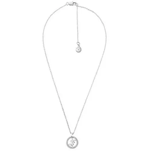 Michael Kors Silver-Tone Brass Necklace, 16in with 2in Extender, 3/4in Width, MKJ7326040 Michael Kors Silver-Tone Brass Necklace, 16in with 2in Extender, 3/4in Width, MKJ7326040