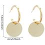 Gold Circle Round Disc Drop Earrings Small Cute Coin Dangle Hoop Earrings for Women Minimalist Jewelry for Girls