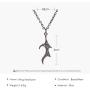 Charm Matching Demon Dragon Wing Love Heart Pendant Necklace Wing Necklace for Women Men Couple Family Friendship Necklace Jewelry