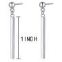 S925 Sterling Silver Bar Vertical Earrings for Women Jewelry