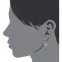 Disney Aladdin Princess Jasmine Yellow Gold Plated Crystal Dangle Earrings