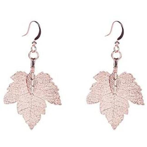BEAUTY CHARM Unique Natural Leaf Earrings Women Phoenix Tree Leaf Maple Shape Dangle Drop Hook Earrings ear Jewelry for Wedding Party Gift