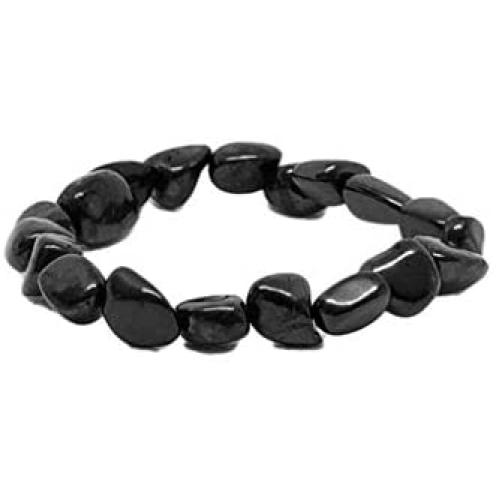 Pachamama Essentials Authentic Shungite Nugget Bracelet Stretchy From Karelia Region Russia, Against EMR, EMF Protection