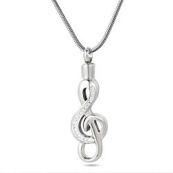 GIONO Cremation Urn Jewelry Waterproof Rhinestones Keepsake Urn Necklace Memorial Remains Pendant for Ashes