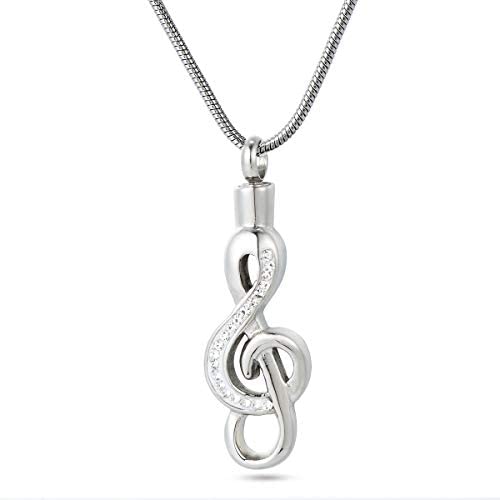 GIONO Cremation Urn Jewelry Waterproof Rhinestones Keepsake Urn Necklace Memorial Remains Pendant for Ashes