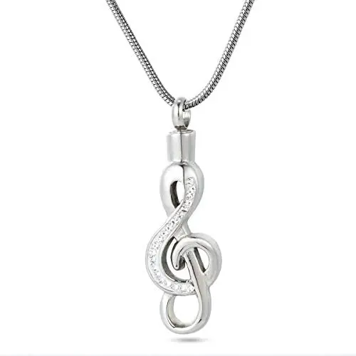 GIONO Cremation Urn Jewelry Waterproof Rhinestones Keepsake Urn Necklace Memorial Remains Pendant for Ashes