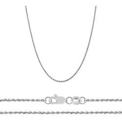 14k REAL Yellow Gold 1.50mm,2mm Or 2.5mm Thick Shiny Hollow Rope Chain Necklace for Pendants and Charms with Lobster-Claw Clasp (16'', 18'' 20'', 22'' or 24 inch)