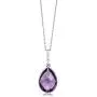 Gem Stone King 925 Silver Amethyst Pear Shape Pendant and Earrings Set (19.50 cttw Birthstone with 18 Inch Silver Chain) Gem Stone King 925 Silver Amethyst Pear Shape Pendant and Earrings Set (19.50 cttw Birthstone with 18 Inch Silver Chain)