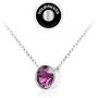 SolidSilver - Sterling Silver 7mm Round Solitaire Pendent Necklace Made with a Genuine Swarovski Crystal | Sterling Silver, Yellow or Rose Gold Dipped
